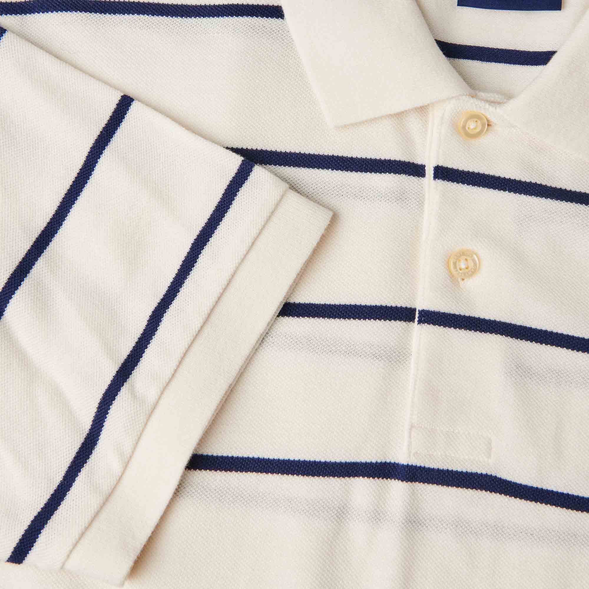 GANT Breton Stripe Polo Shirt - Eggshell - Image 4