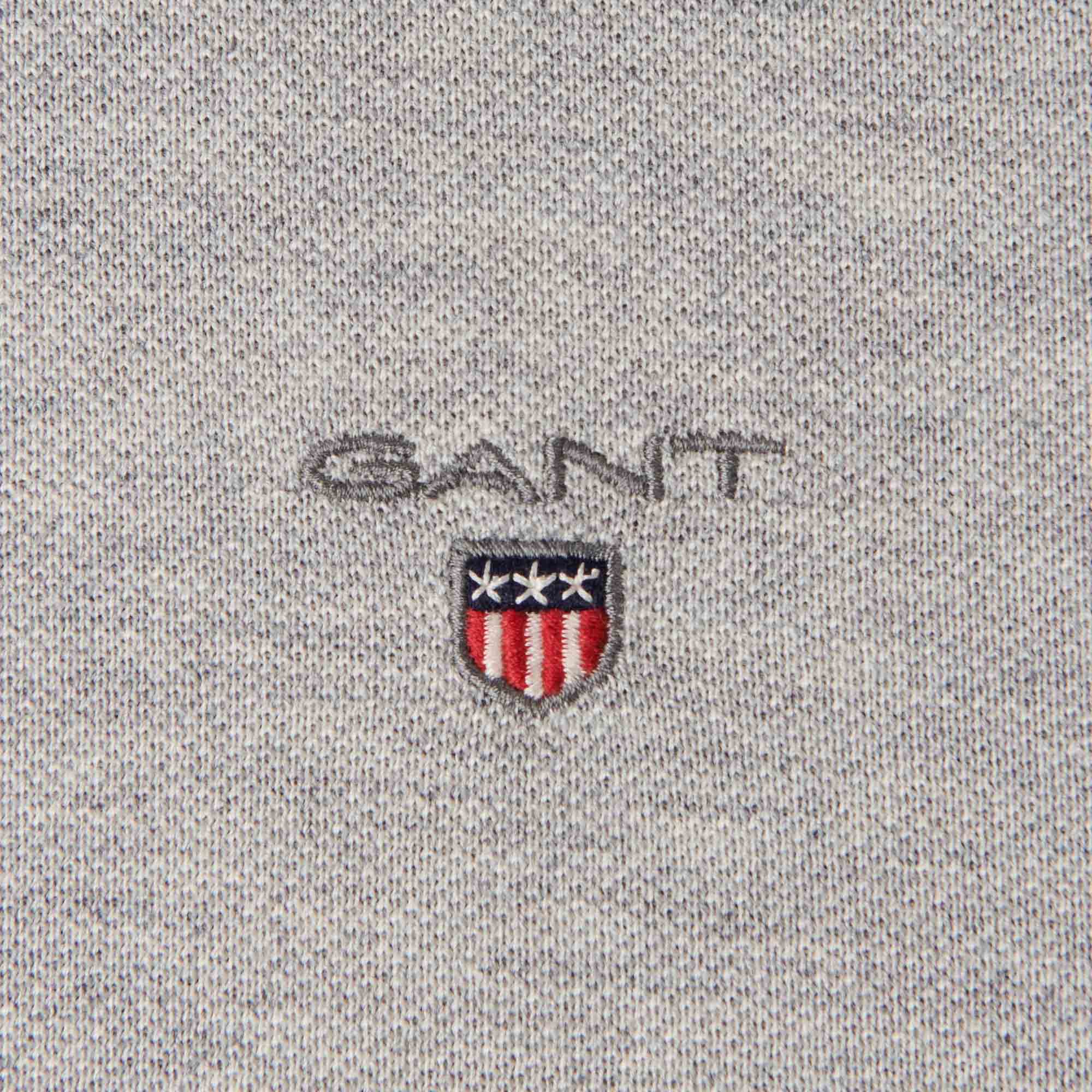 GANT Slim Fit Pique T-Shirt - Grey Melange - Image 3