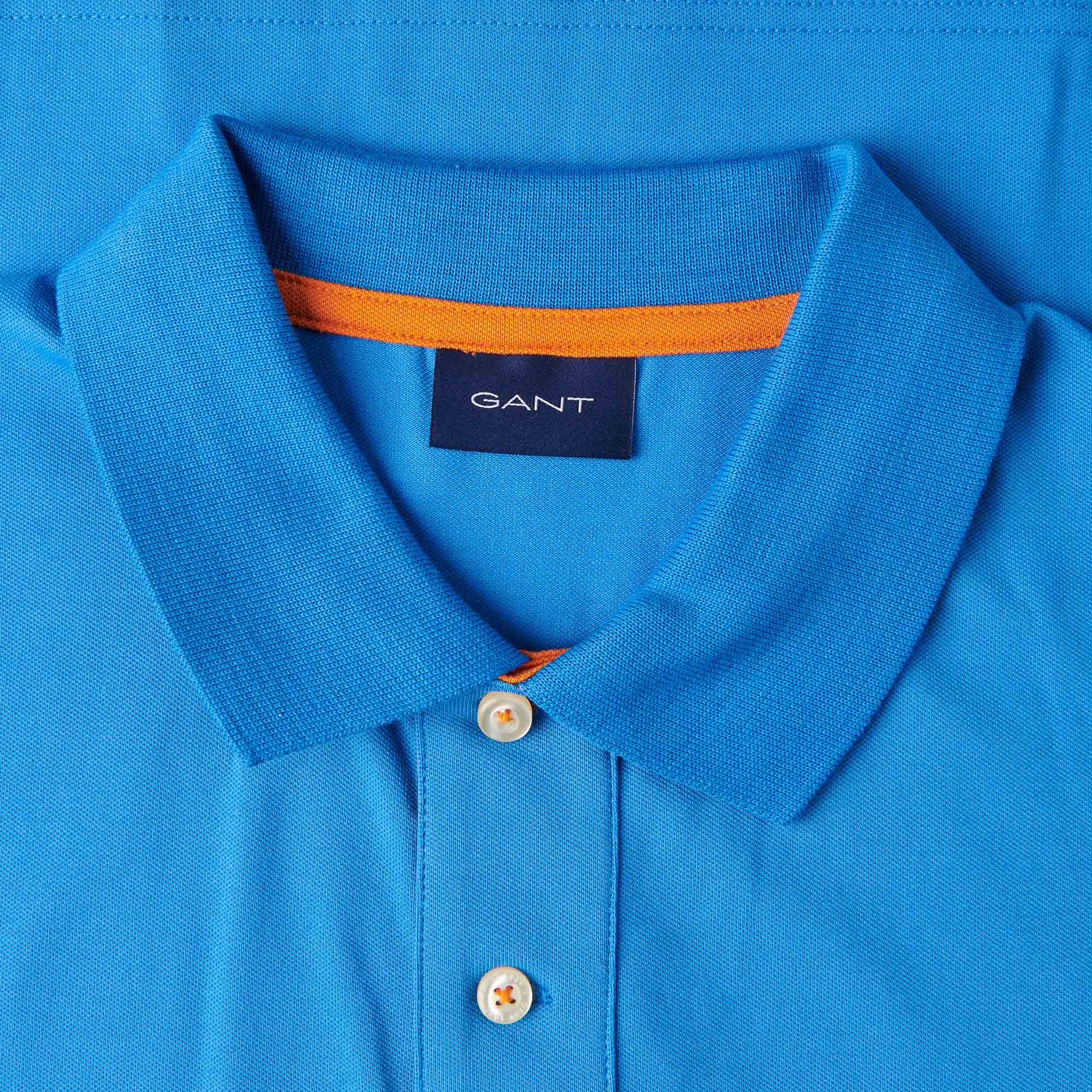 GANT Contrast Colour Polo Shirt - Day Blue - Image 4