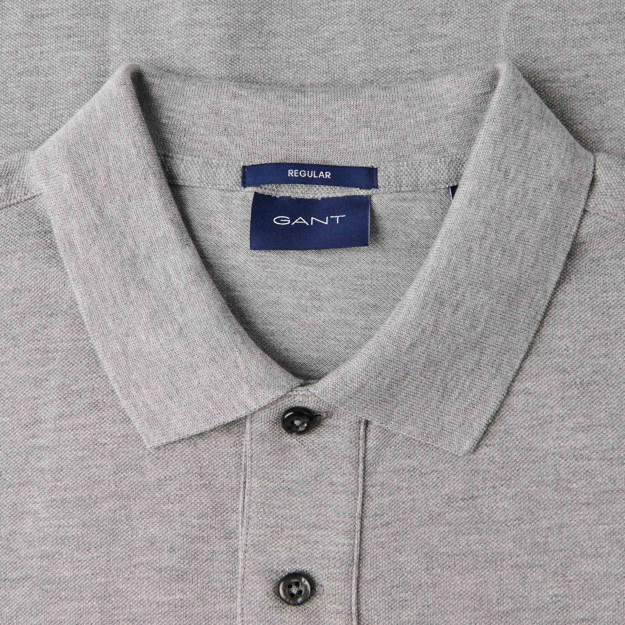 GANT Original Polo Shirt - Grey Melange - Image 6