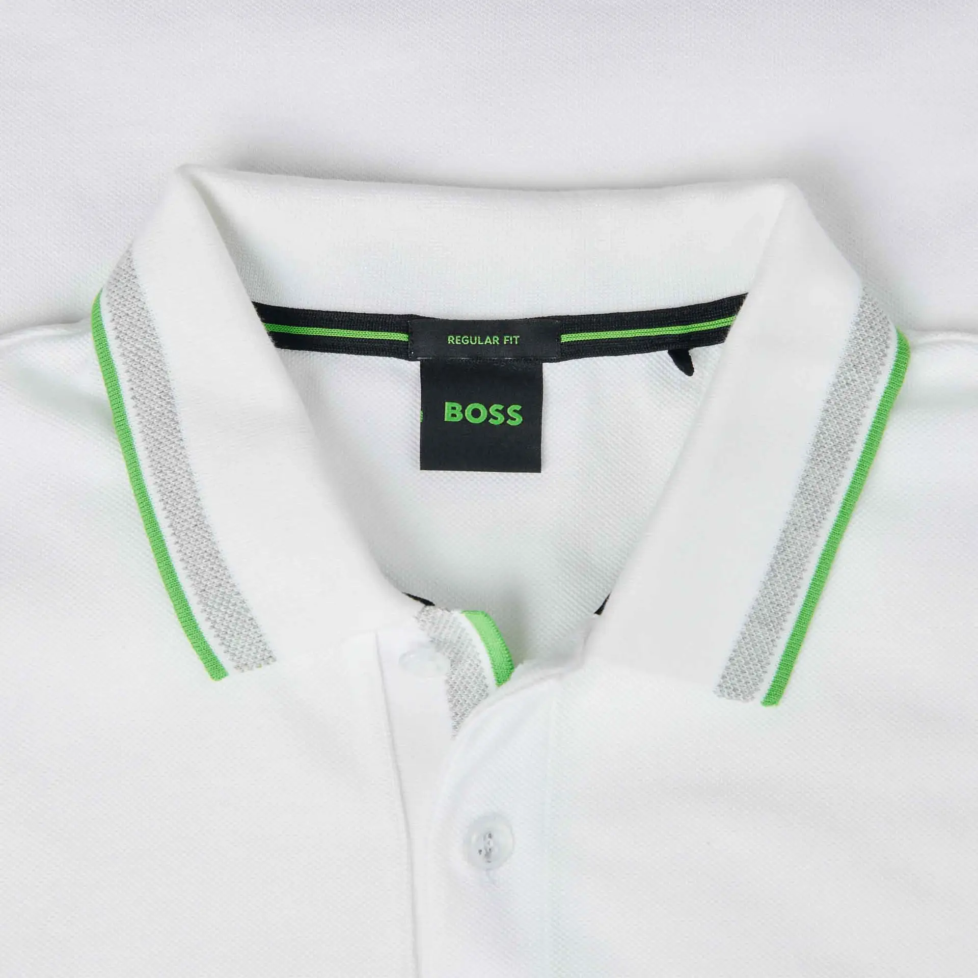 HUGO BOSS Polo Shirt with Contrast Logo Details - White - Image 4