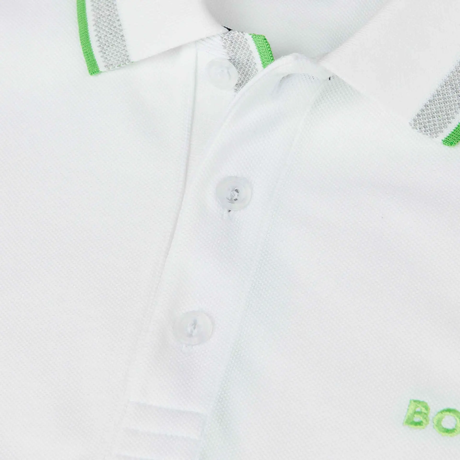 HUGO BOSS Polo Shirt with Contrast Logo Details - White - Image 5