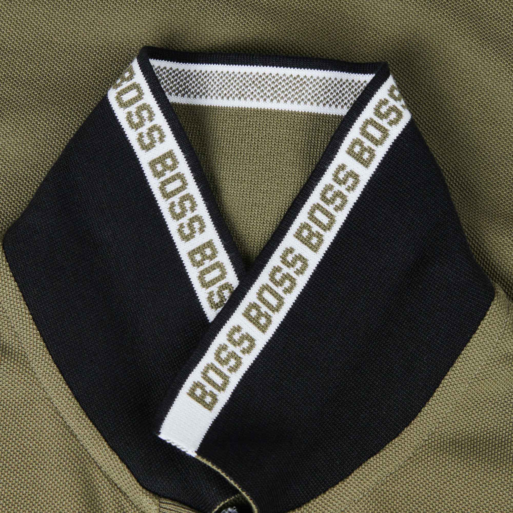 HUGO BOSS Polo Shirt with Contrast Logo Details - Open Green - Image 4