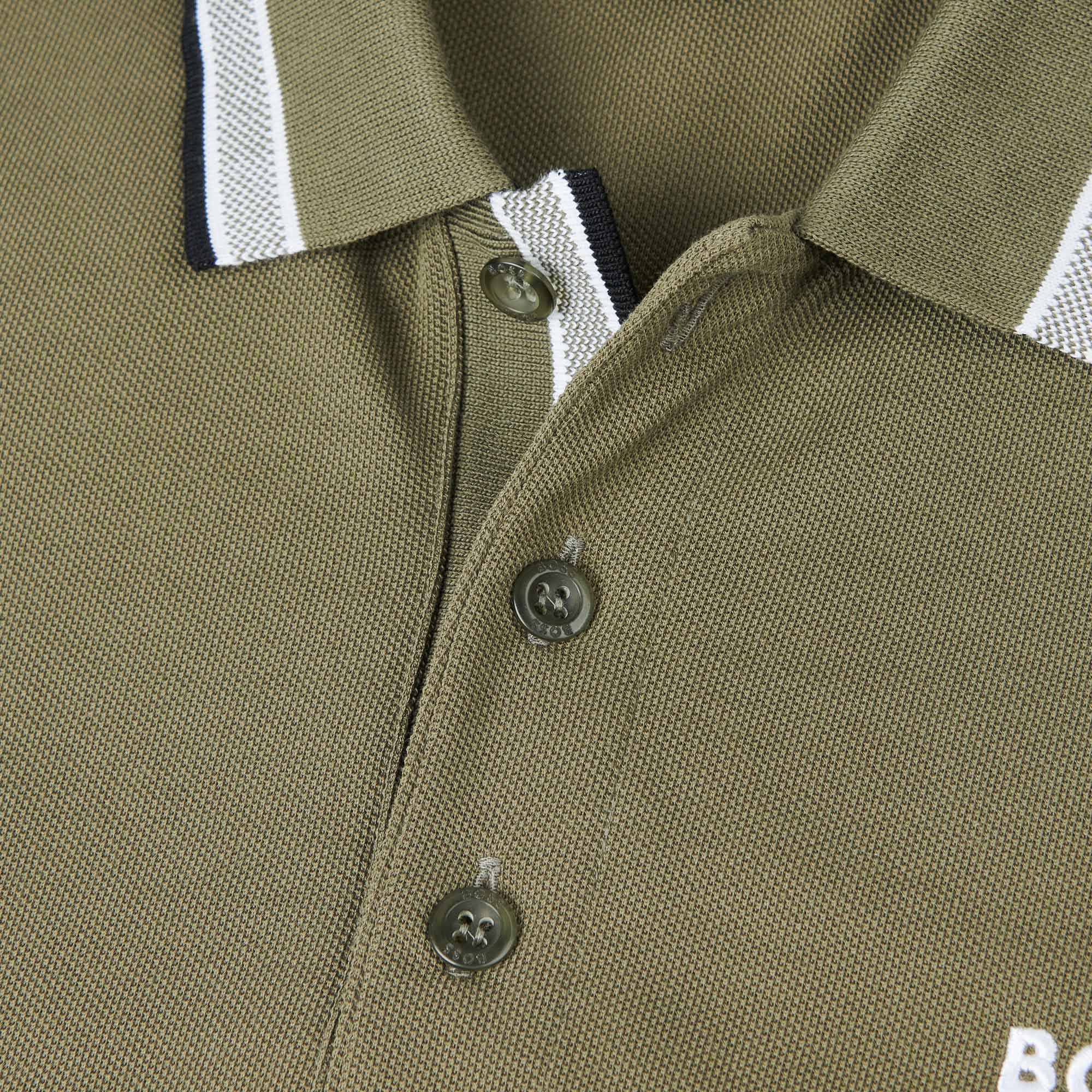 HUGO BOSS Polo Shirt with Contrast Logo Details - Open Green - Image 5
