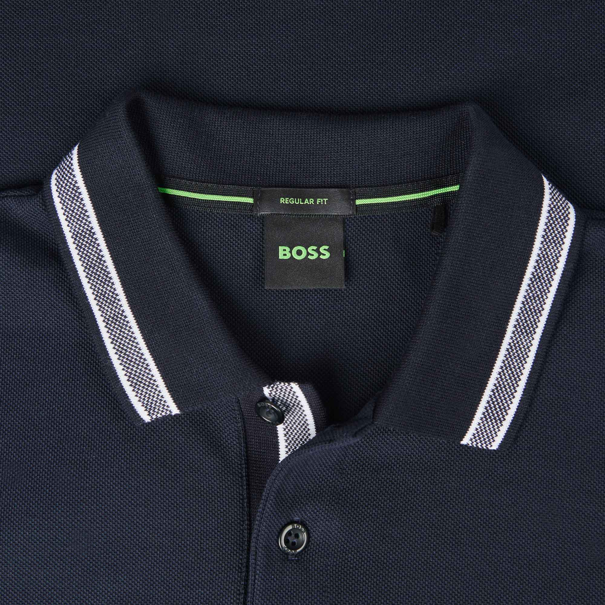 HUGO BOSS Polo Shirt with Contrast Logo Details - Dark Blue - Image 6