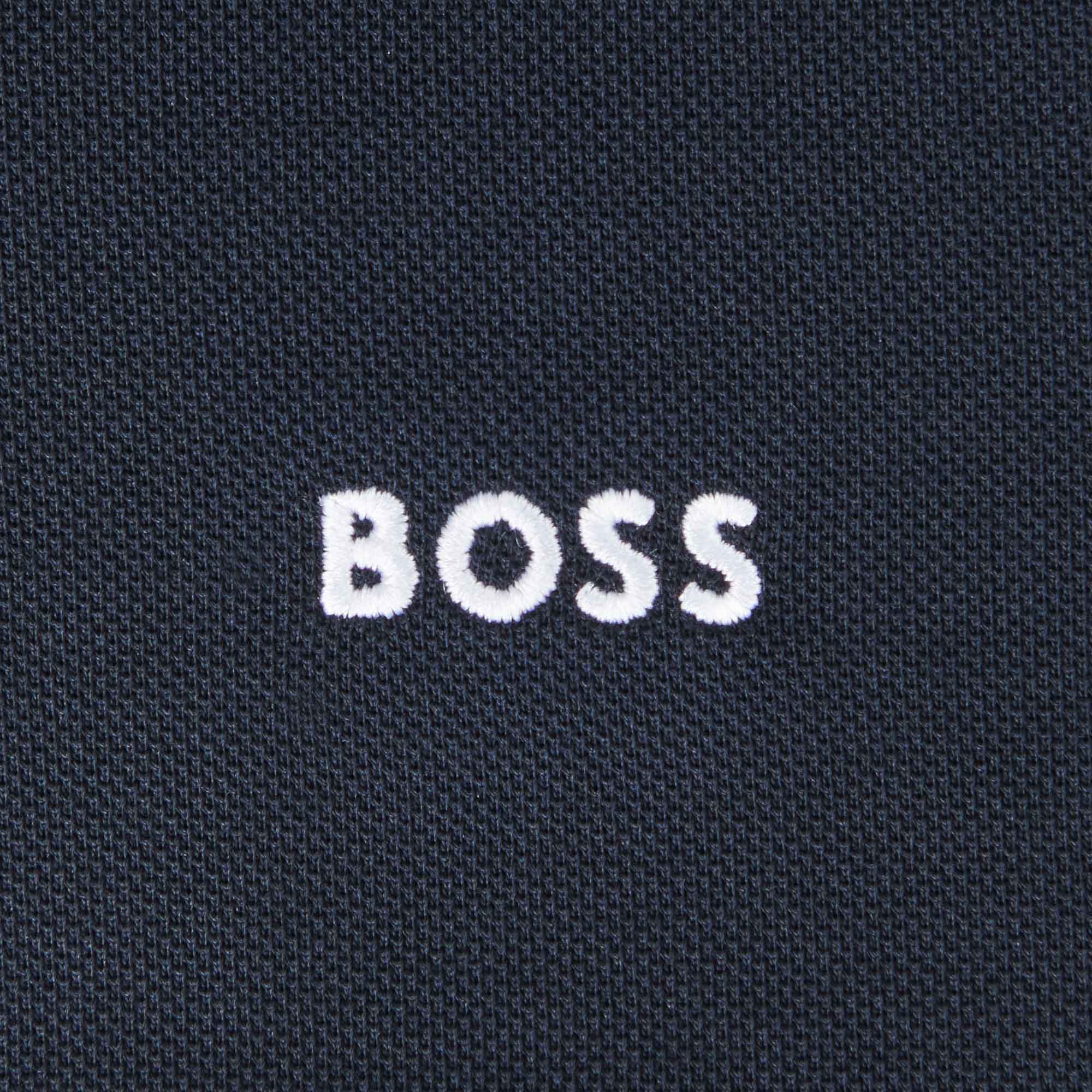 HUGO BOSS Polo Shirt with Contrast Logo Details - Dark Blue - Image 3