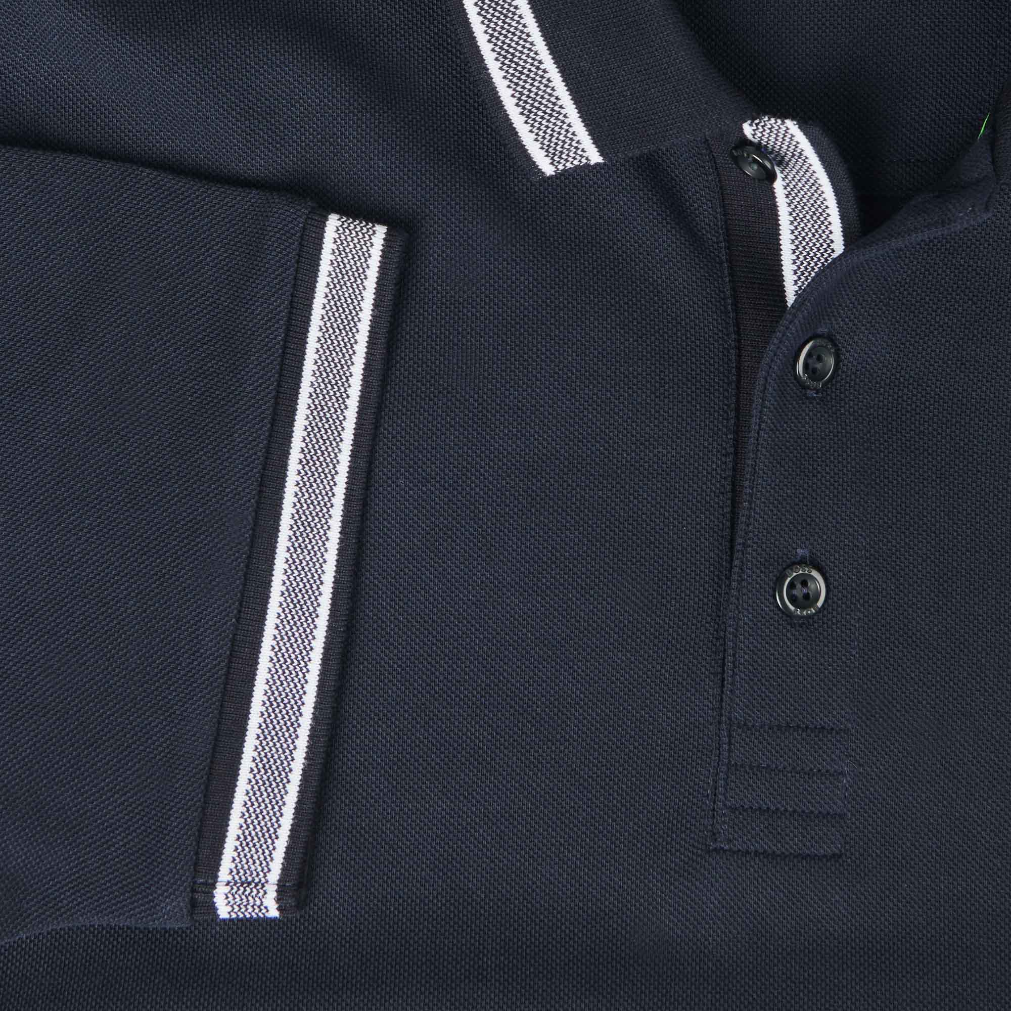 HUGO BOSS Polo Shirt with Contrast Logo Details - Dark Blue - Image 4