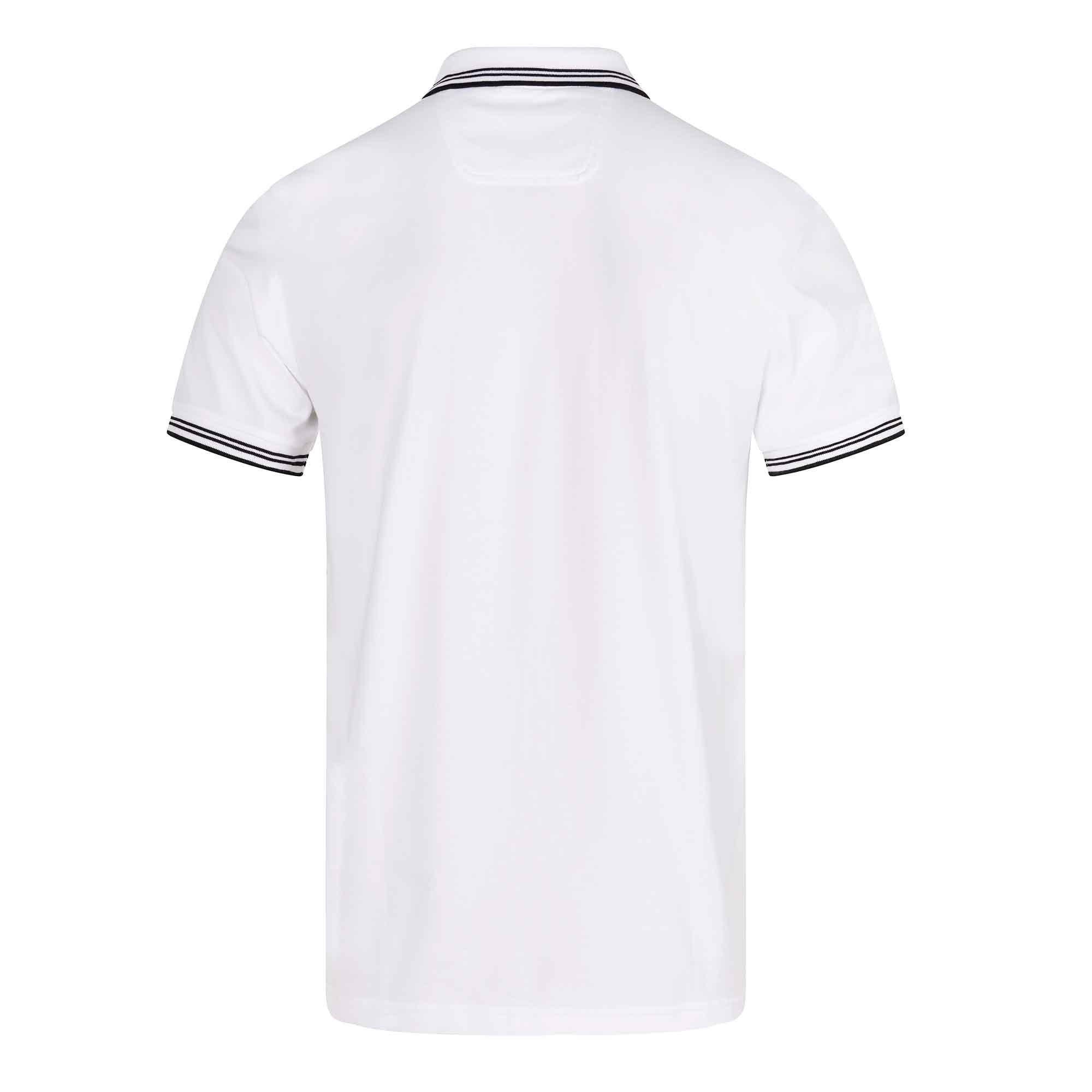 HUGO BOSS Slim Fit Polo Shirt with Curved Logo - White - Image 2