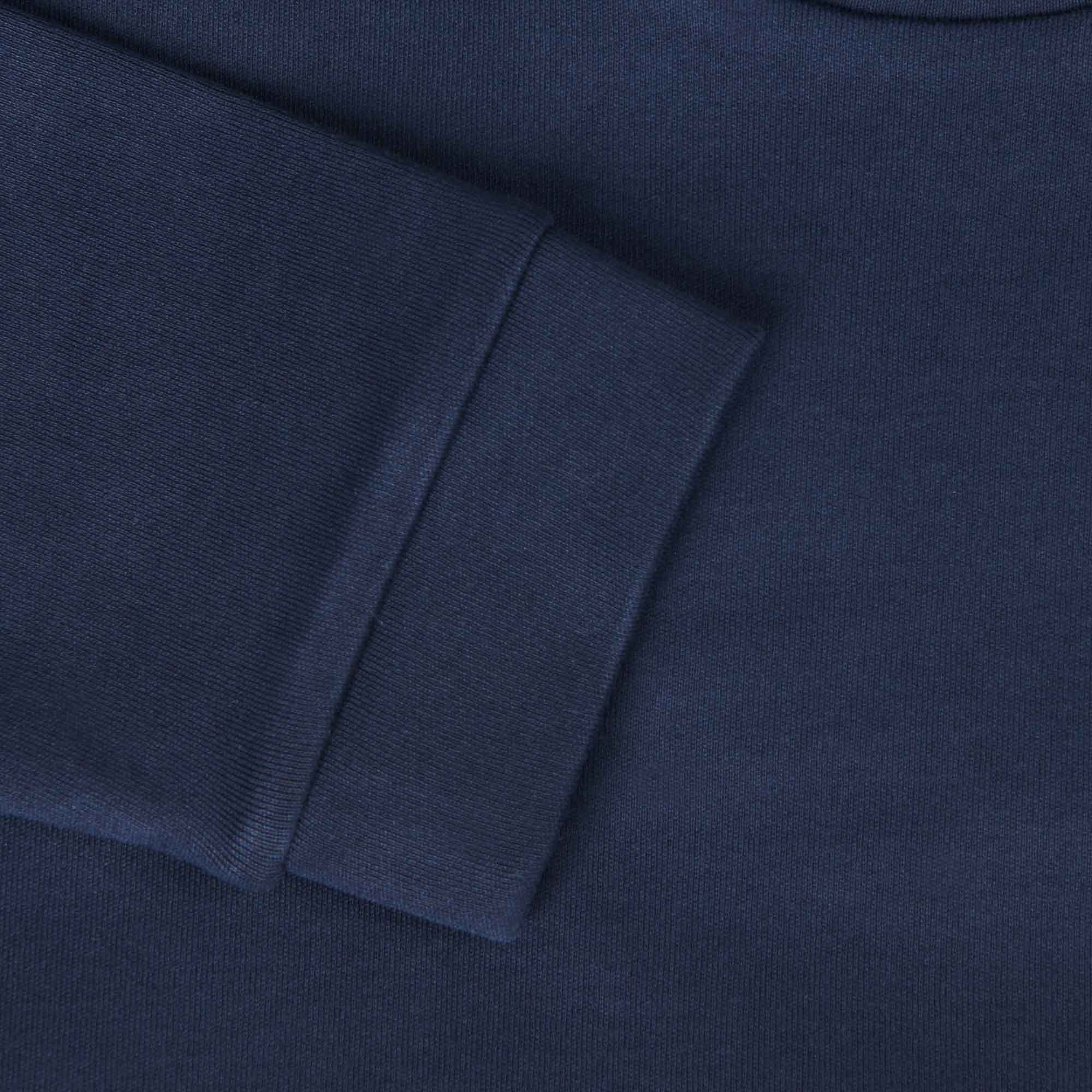 HUGO BOSS Crew Neck Sweatshirt with Curved Logo - Dark Blue - Image 4