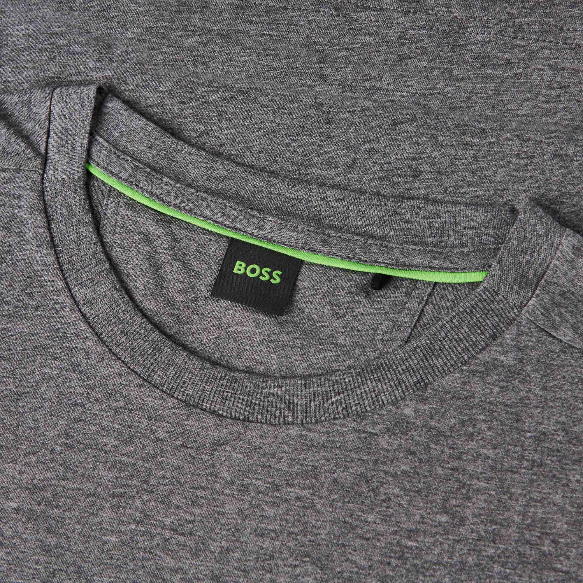 HUGO BOSS T-Shirt with Colour Blocked Logo - Medium Grey - Image 4