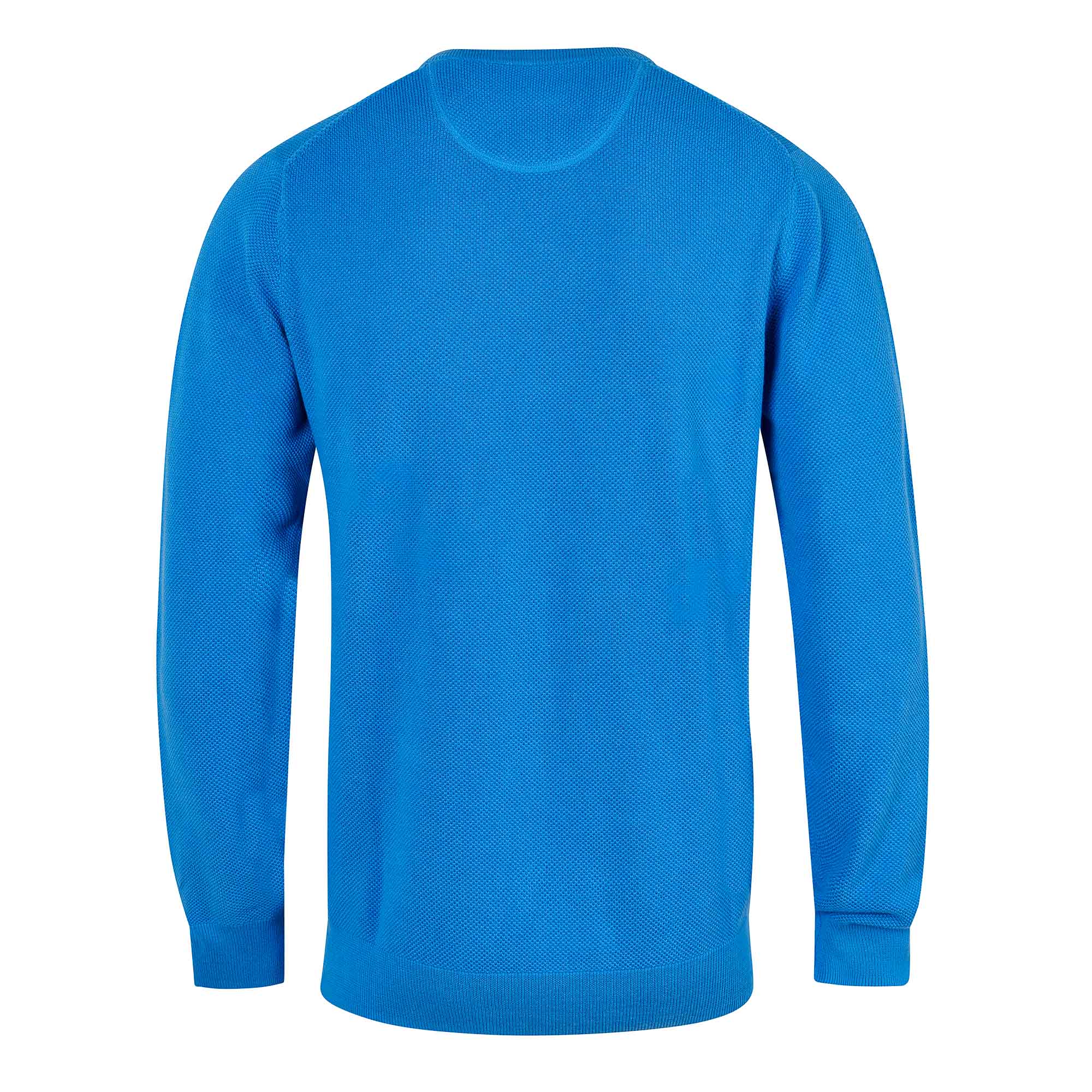 GANT Cotton Pique Crew Neck Sweater - Day Blue - Image 2